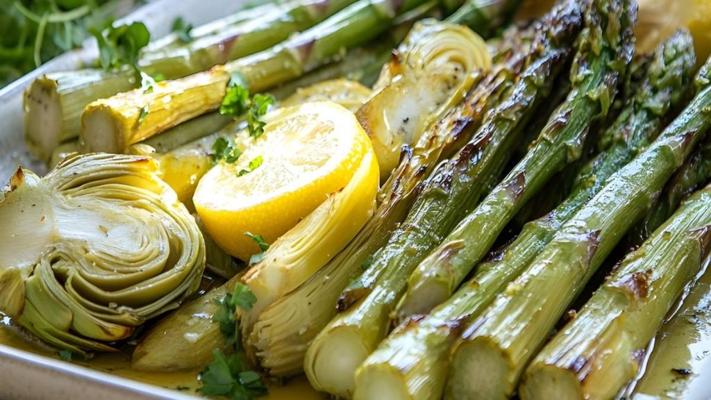 Asperges vertes grillées au four
