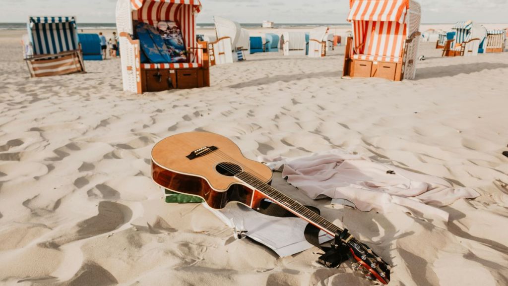 Beach guitar session with friends