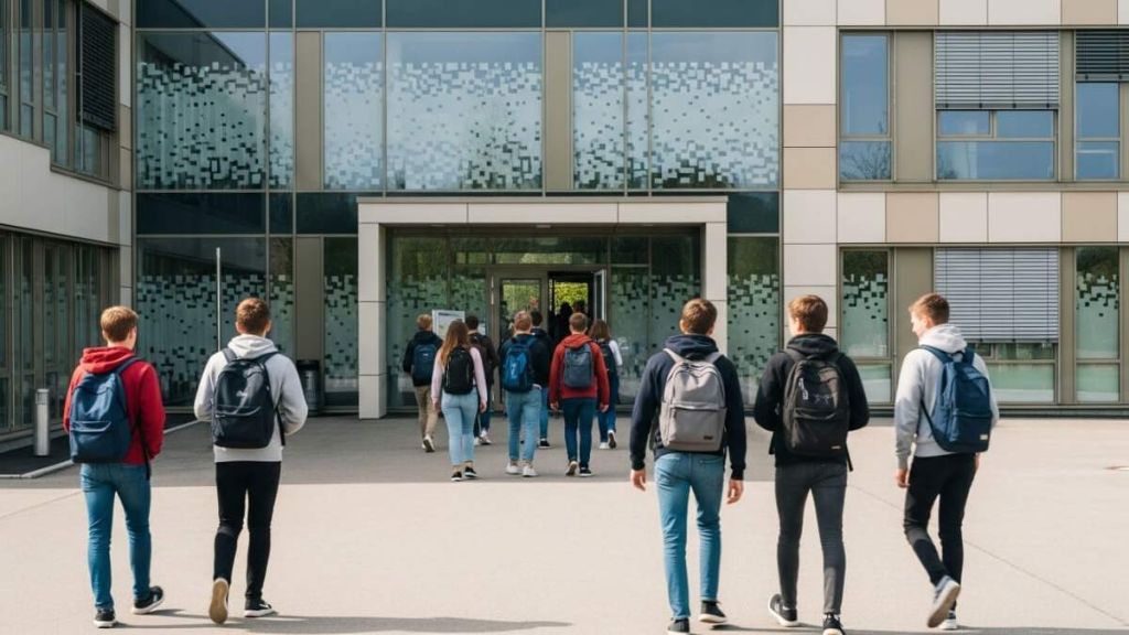 Elèves dans un collège