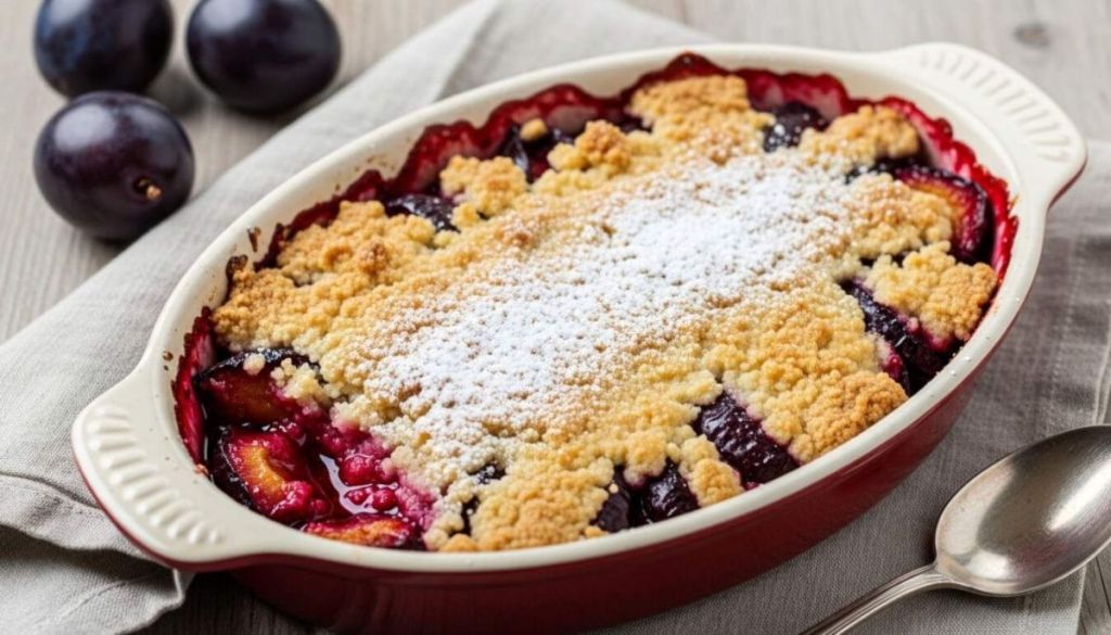 Crumble aux prunes appétissant