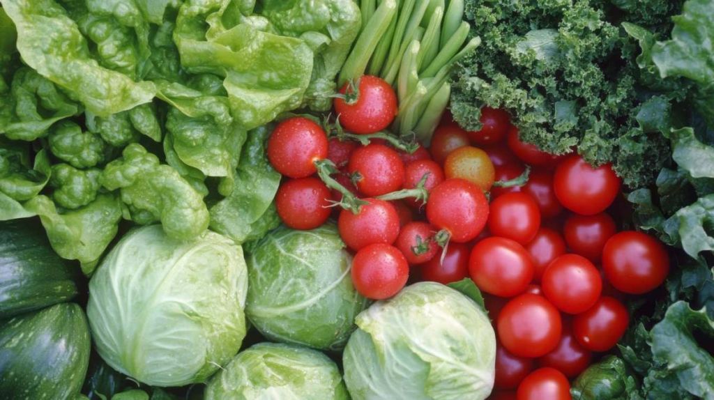 Chou, salade, courgette, tomate - crédit photo : Almaz via Adobe Stock