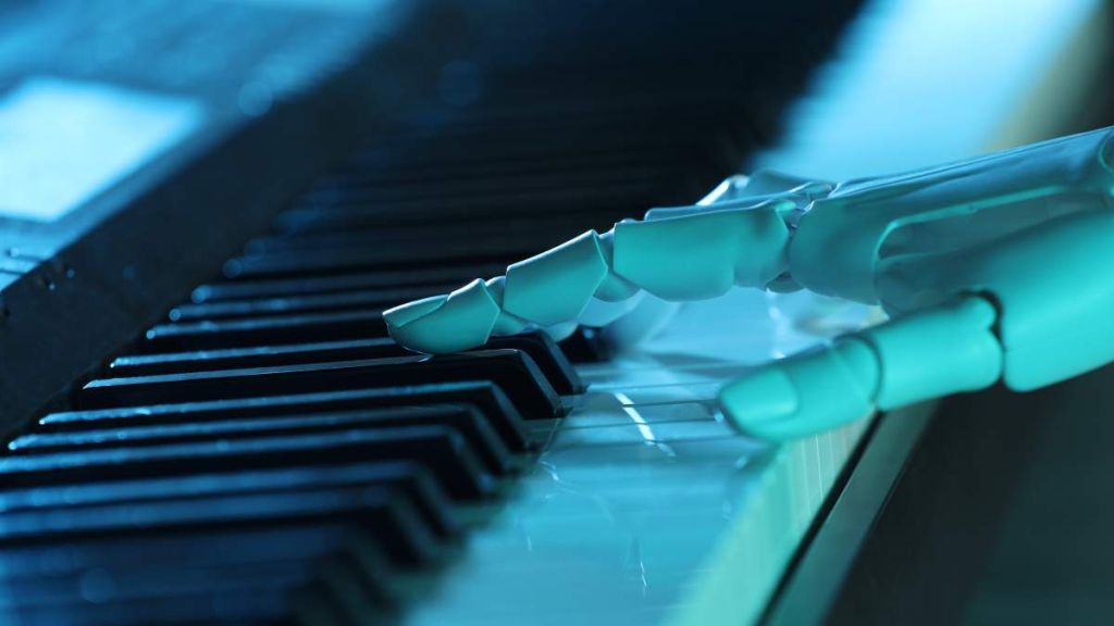 Robot qui joue du piano - créit photo : New Africa via Asobe Stock
