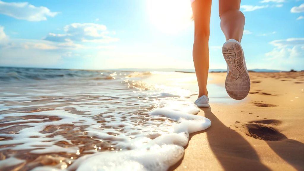 Jogging sur la plage