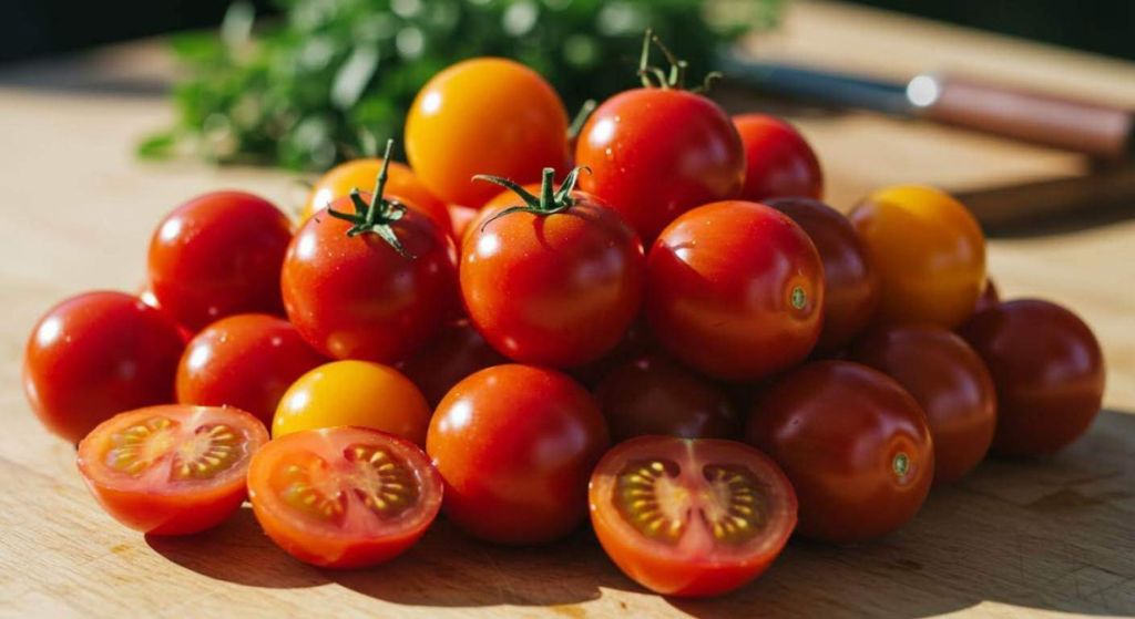Tomates cerises au soleil