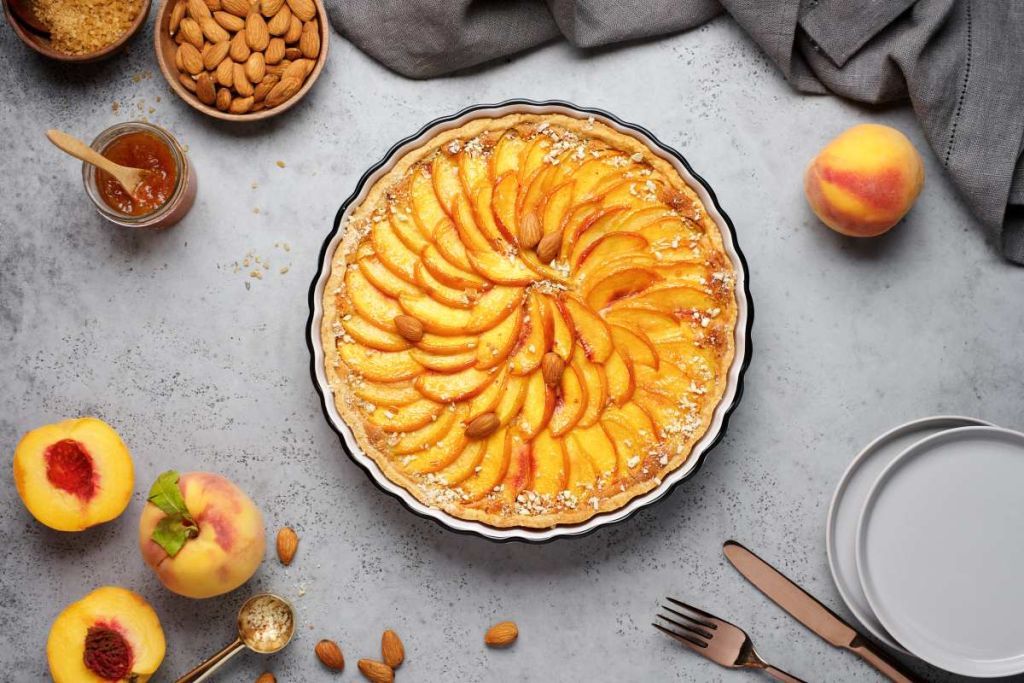 Tarte aux pêches crémeuse