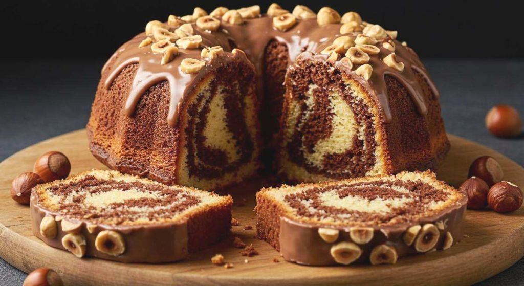 Gâteau marbré chocolat-noisette