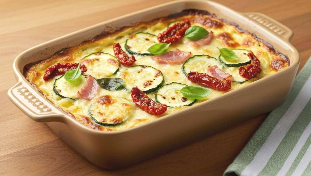 Gratin de courgettes au jambon et fromage