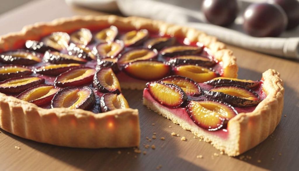 Tarte aux prunes caramélisée