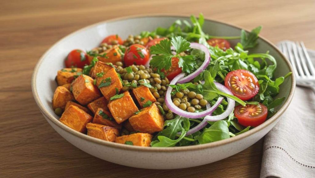 Salade de lentilles et patates douces