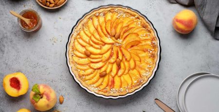 Tarte aux pêches crémeuse