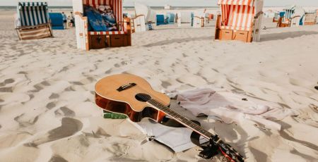 Beach guitar session with friends