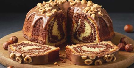 Gâteau marbré chocolat-noisette