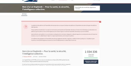 Pétition contre la loi Duplomb - source : site de l'Assemblée Nationale