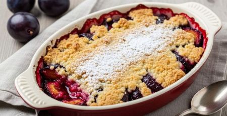 Crumble aux prunes appétissant