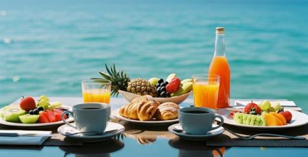 Aliments frais en bord de piscine