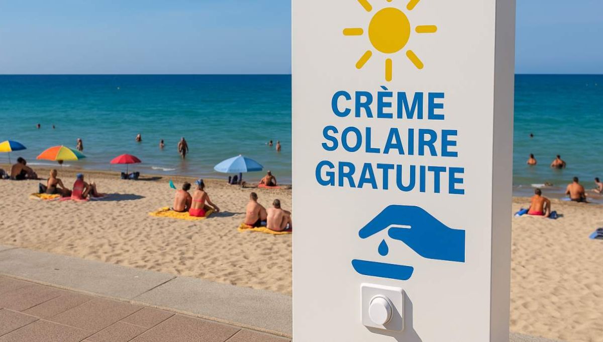 Distributeur de crème solaire gratuite
