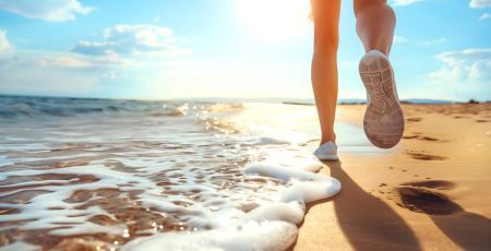 Jogging sur la plage
