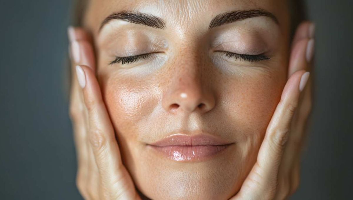 Femme qui fait sa routine beauté du visage - crédit photo : Selvam via Adobe Stock
