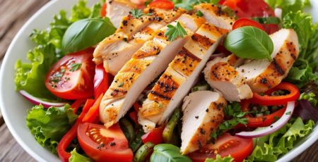 Salade de poulet colorée