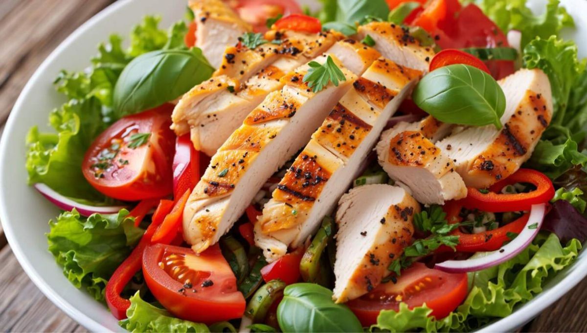 Salade de poulet colorée