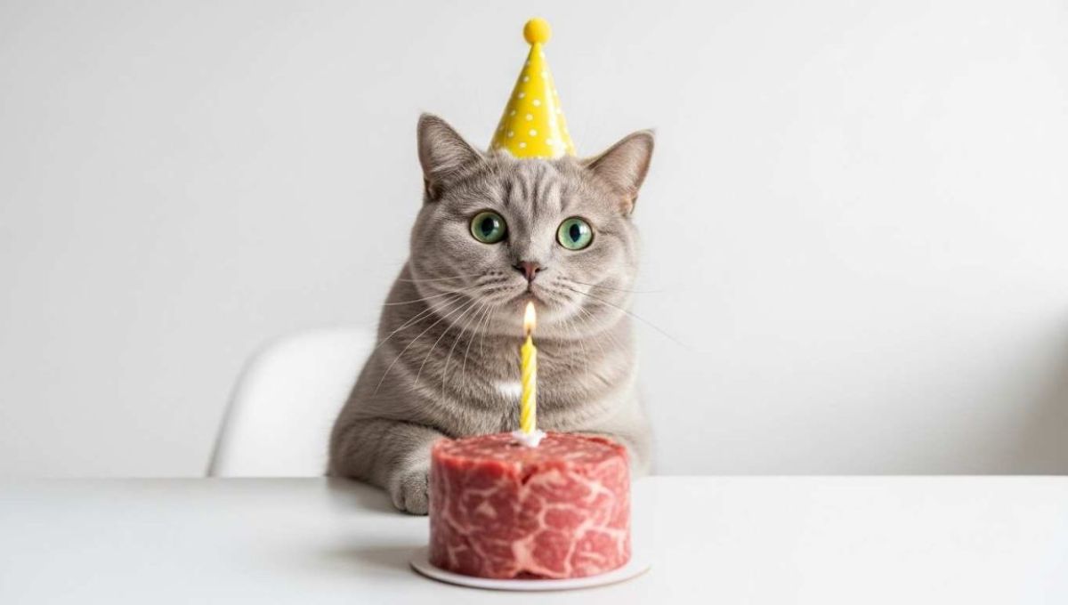 Chat qui fête son anniversaire