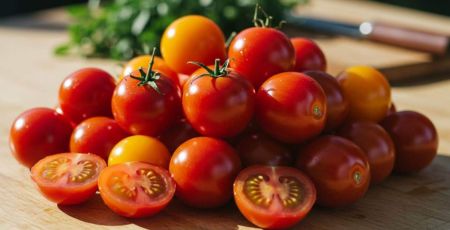 Tomates cerises au soleil