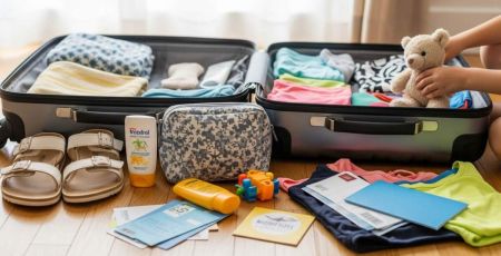 Préparatifs bagages vacances